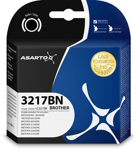 Zgodny Tusz Asarto AS-B3217BN zamiennik Brother 3217BN | LC3217BK | 550 str. | black