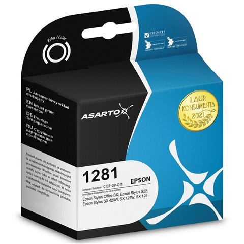 Zamiennik Epson 1281 | C13T12814012 | 191 str. | black tusz marki Asarto do BX305 S22 SX125 SX130 SX230 SX235 SX420