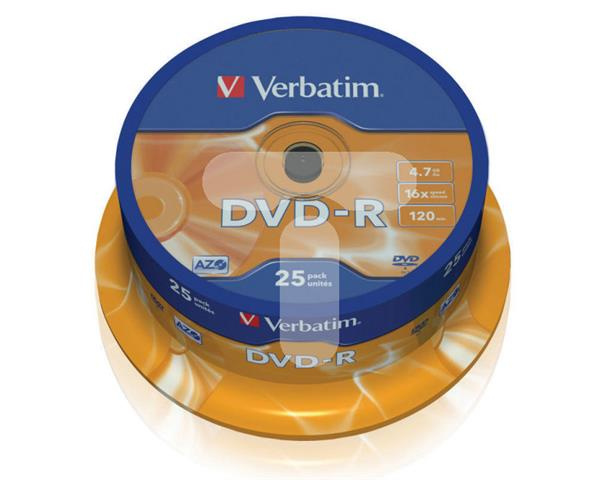 Verbatim DVD-R 16x 4,7GB 25p cake box