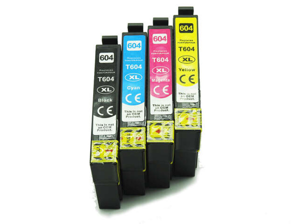 Zgodny Komplet Tusze T604 604XL Black + CMY do Epson WF2910DWF WF2930DWF WF2935DWF WF2950DWF XP2200 XP2205 XP3200 XP3205 XP4200 XP4205 DDPrint Nowy