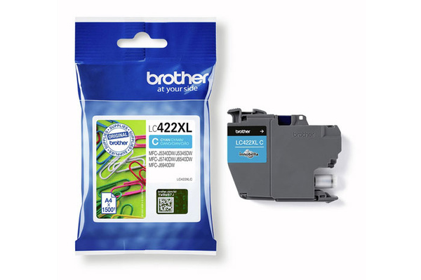 Oryginalny Tusz Cyan Brother LC-422XLC (LC422XLC) do Brother MFC J5340DW J5340DWE J5345DW J5740DW J6540DW J6540DWE J6590DW J6940DW