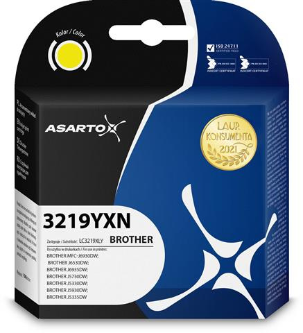 Zgodny Tusz Asarto AS-B3219YXN zamiennik Brother 3219YXN | LC3219XLY | 1500 str. | yellow