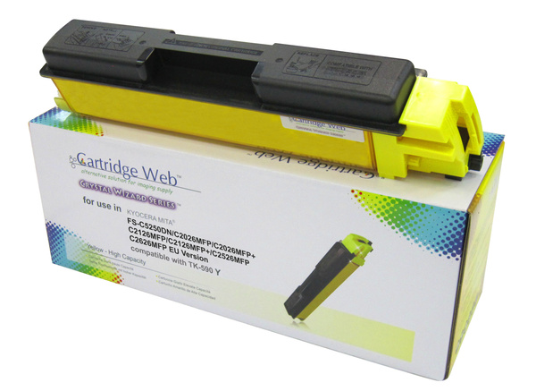 Zgodny z Kyocera TK590 / TK-590Y 5k Yellow toner marki Cartridge Web do FS-C5250 FS-C2026 FS-C2526 FS-C2626