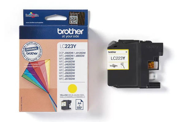 Brother LC223Y, LC-223Y 0,55k Yellow do Brother DCP-J4120DW DCP-J562DW Tusz Oryginalny