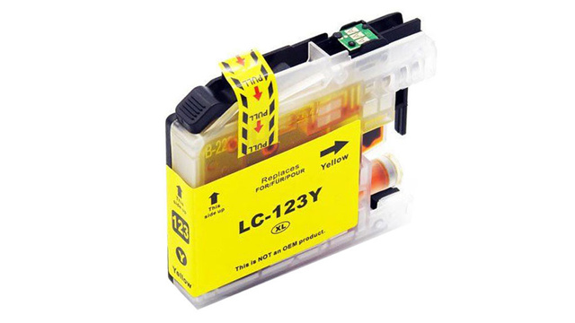 Zamiennik Brother LC123Y Yellow 10ml tusz marki DDPrint do DCP-J132W DCP-J152W DCP-J552DW DCP-J752DW