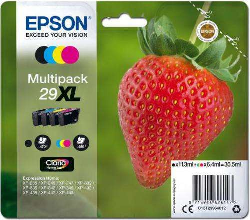 Epson Tusz Stylus XP235 T29XL CMYK do Epson XP-235/XP-245/XP-247/ XP-255/XP-257/XP-332/XP-335/ XP-342/XP-345/XP-352/XP-355/ XP-432/XP-435/XP-442/ XP-445/XP-452/XP-455