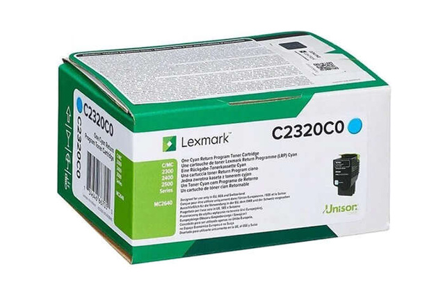 Oryginalny Toner Lexmark C2320C0 1k Cyan do Lexmark  C2325 C2425 C2535 MC2325 MC2425 MC2535 MC2640