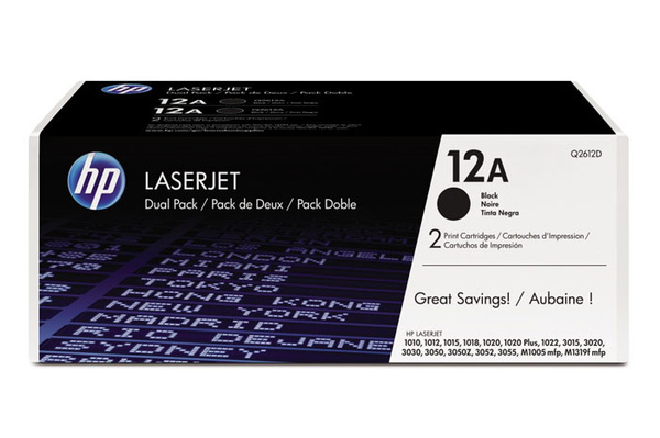 Oryginalny toner HP 12A Q2612AD (2x2K) czarny - dwupak do drukarki HP LASERJET 1010 1015 1018 1020 1022