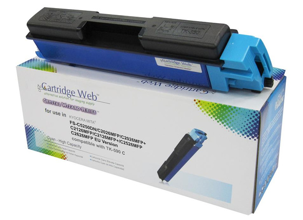 Zgodny z Kyocera TK590 / TK-590C 5k Cyan toner marki Cartridge Web do FS-C5250 FS-C2026 FS-C2526 FS-C2626