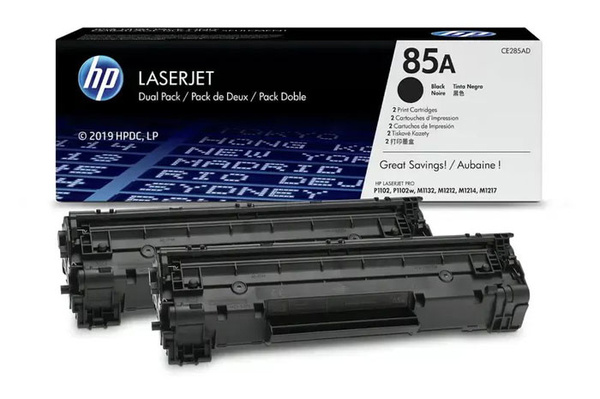 HP 85A CE285AD (DWUPAK), kompatybilne z CE285A 2x1,6k Black do HP LaserJet P1102 M1132 Toner Oryginalny