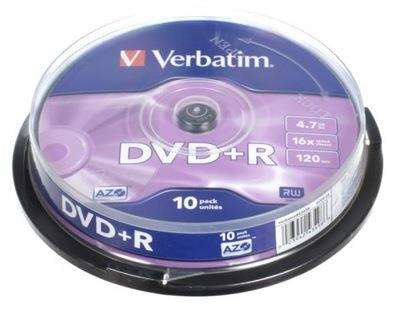 Verbatim DVD+R 16x 4,7GB 10p cake box