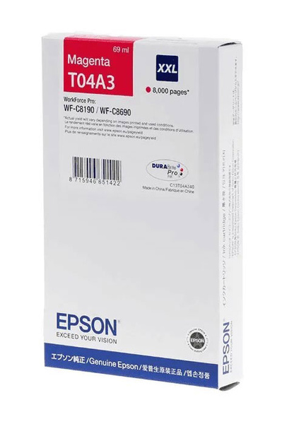 Epson T04A3 (C13T04A34N) 8k Magenta do Epson WorkForce Pro WF-C8190 WF-C8690 Tusz Oryginalny