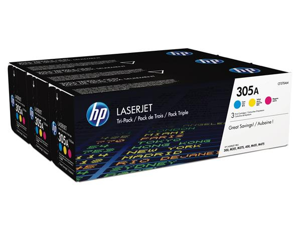 HP Toner nr 305A CF370AM 3pack CMY