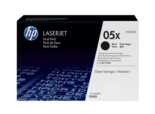 Oryginalny Toner HP 05XD CE505XD do HP 2x 6.5k Black Dwupak