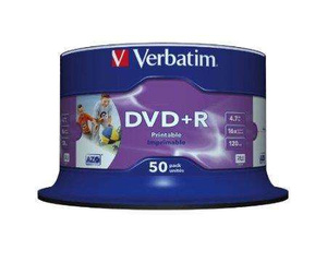 Verbatim DVD+R 16x 4,7GB 50p cake box