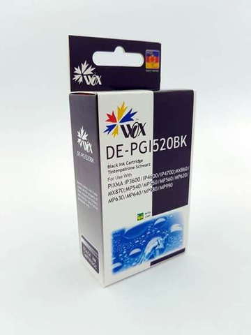 Zamiennik CANON PGI 520BK / PGI520BK 26ml Black tusz marki WOX do PIXMA MP550 IP3600 IP4600 IP4700