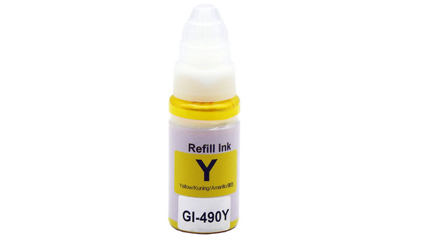 Zgodny Tusz GI-490Y 70ml yellow do Canon PIXMA G1400 / G2400 / G3400 / G4400 / G4410 DDPrint Nowy