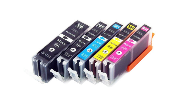 Zgodny Komplet Tusze Canon PGI 580 BK+CLI 581 CMYK do Canon Pixma TS6250 TS6251 TS6300 TS6350 TS6351 TS8100 TS705a TS6350a