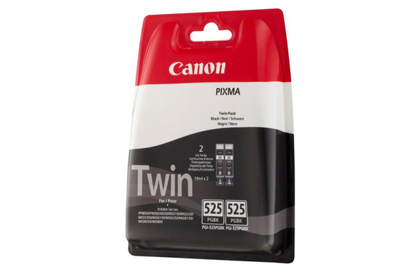 Canon PGI 525PGBK, PGI-525PGBK (4529B006) (2 sztuki w opakowaniu) 2x19ml do Canon IP4850 IP4950 MG5150 MG5350 MG5250 Tusze Oryginalne