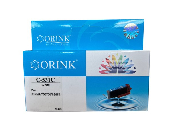 ORINK Tusz CLI531BK do drukarek Canon Pixma TS8750, TS8751 | Cyan | 18,5ml