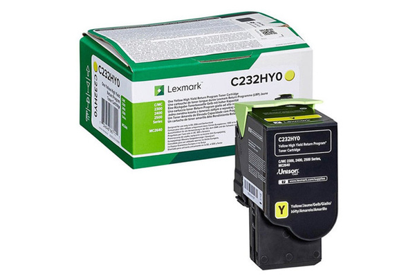 Lexmark C232HY0 2,3k Yellow do Lexmark C2325 C2425 C2535 MC2325 MC2425 MC2535 MC2640 Toner Oryginalny
