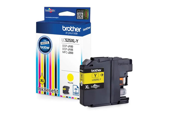 Oryginalny Tusz Yellow Brother LC-525XLY, LC525XLY do Brother DCP-J105/J100/MFC-J200