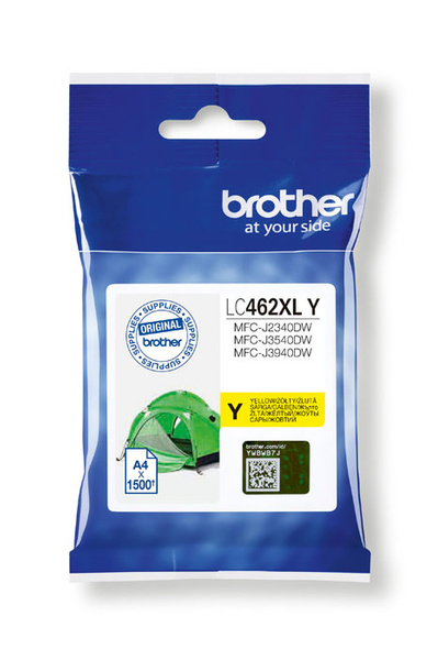 Brother LC-462XLY, LC462XLY 1,5k Yellow do Brother MFC-J2340DW MFC-J3540DW MFC-J3940DW Tusz Oryginalny