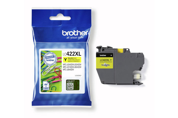 Brother LC-422XLY (LC422XLY) 1,5k Yellow do Brother MFC J5340DW J5340DWE J5345DW J5740DW J6540DW J6540DWE J6590DW J6940DW Tusz Oryginalny